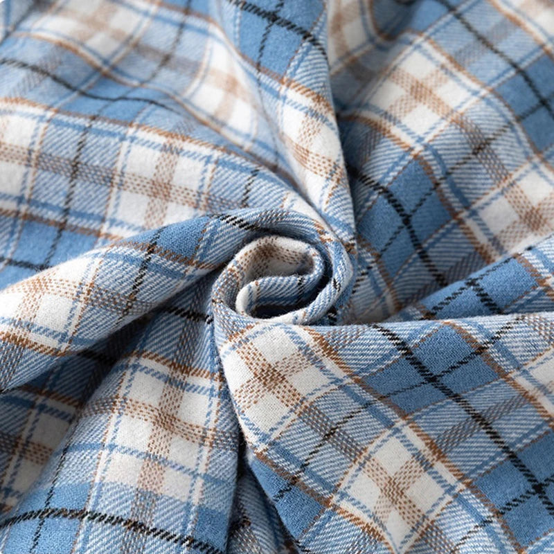 Spring Autumn Kids Plaid Long Sleeve Shirt Korean Style Boys Girls Loose Oversized Top Light Outerwear Casual Children Blouse