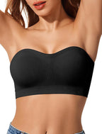 Push Up Strapless Bras For Women Supportive Bandeau Bra Non Slip No Underwire Padded Tube Tops Comfort Soft Wireless Daily Bras