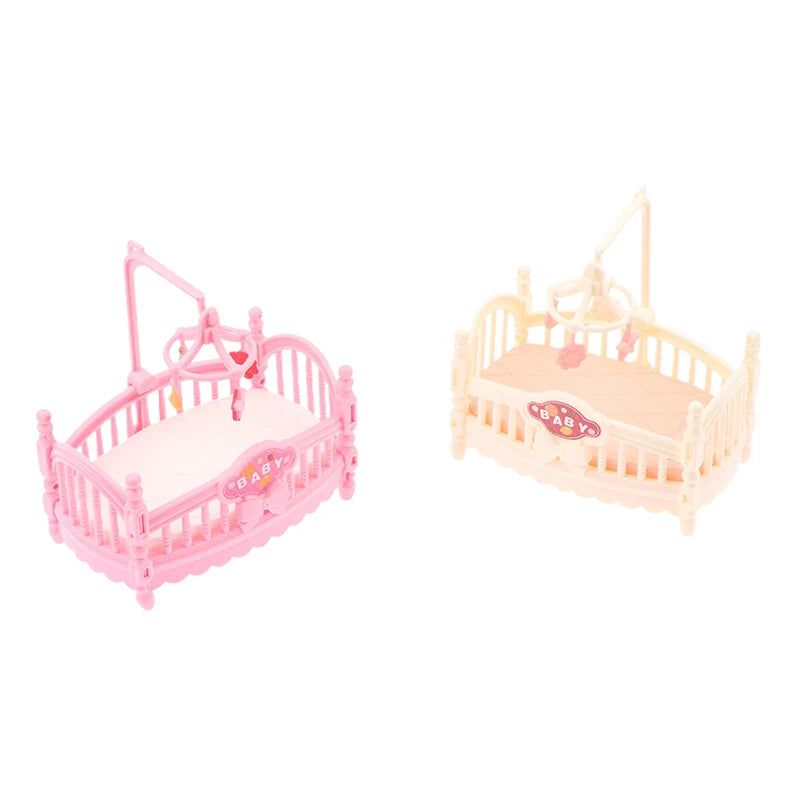 1:12 Dollhouse Miniature Mini Baby Bed Cradle Nursery Room Furniture Decoration Accessories Model Kids Toys Gift