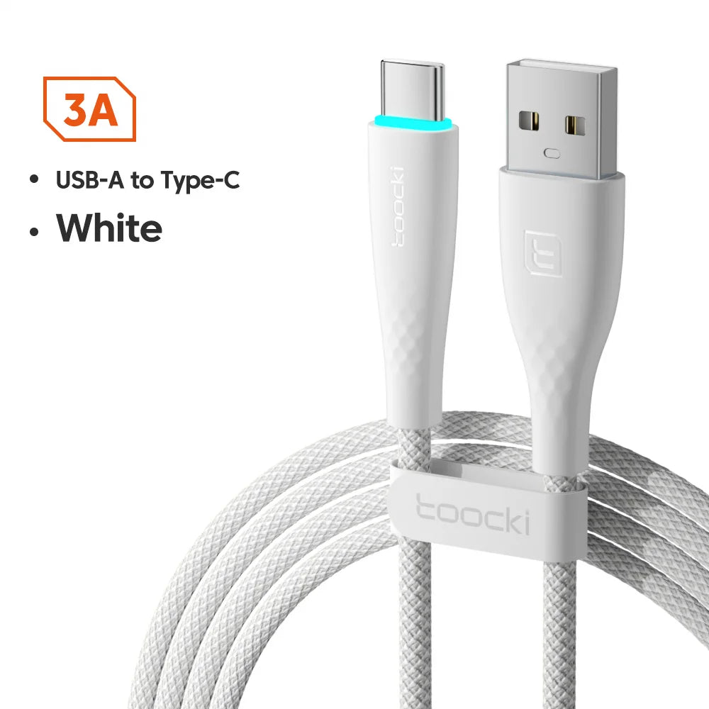 Toocki USB Type C Cable Fast Charging 3A USB C Charger Cord Data Wire For Samsung S21 S20 Xiaomi Redmi Poco Mobile Phone Cable