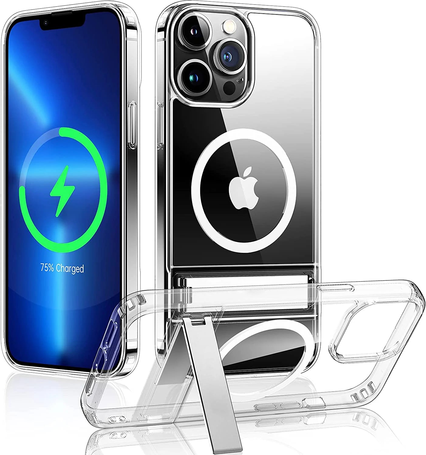 Magnetic Stand Phone Case for iPhone 17 16 15 14 Pro Max Plus 12 13 Mini 11 Mobile Cases with Kickstand Shockproof  Back Cover