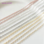 1.5mm/2mm Thin Chains 14K/18K Gold Plated O Chain For Bracelet Necklace Making Accessories DIY Jewelry Making Findings Wholesale