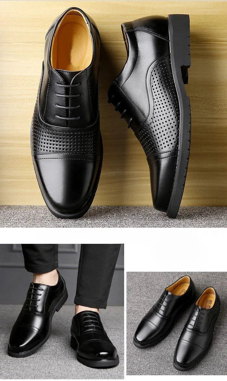 Social Shoe for Men Black Dress Shoes Man Business Spring Autumn Gentleman Elegant and Classic Legitimate Leather Suit Official