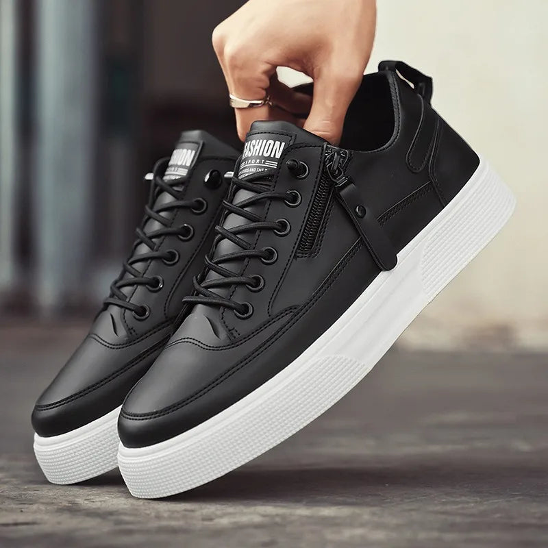 Classic Men Platform Leather Shoes Loafers Designer Trend Brand Man Flat Casual Shoes Fashion Zip Sneakers Shoes Men Mocciasins