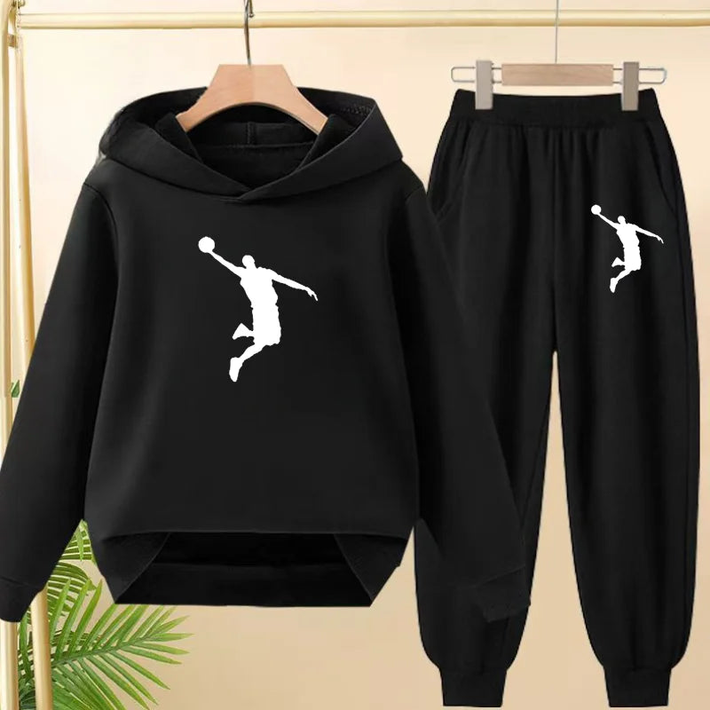 Children's Sportswear,playing Clothes, Hooded Sweatshirts and Long Pants Are Suitable for Boys and Girls Aged3to13.Charming Sets