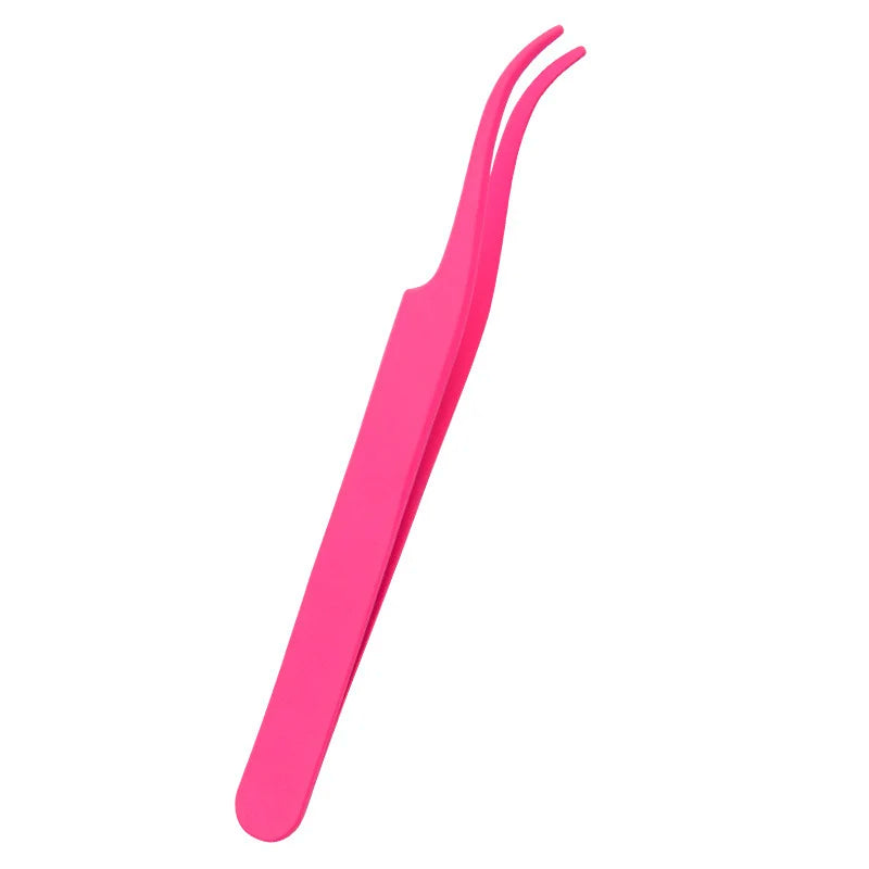 1Pc Lash Tweezers Eyelash Extensions Makeup Tools Stainless Steel Eyebrow Eyelash Tweezers Professional Lash Applicator Tool