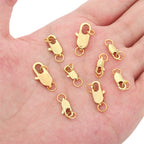 1/2 Set Copper 14K/18K Gold Plated Lobster Clasp With Open Jump Rings For Bracelet Necklace Chains Connectors DIY Jewelry Making