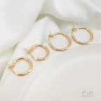 14K Gold Color Plated French Earrings simple Circle Earrings European and American ins handmade materials DIY Earrings