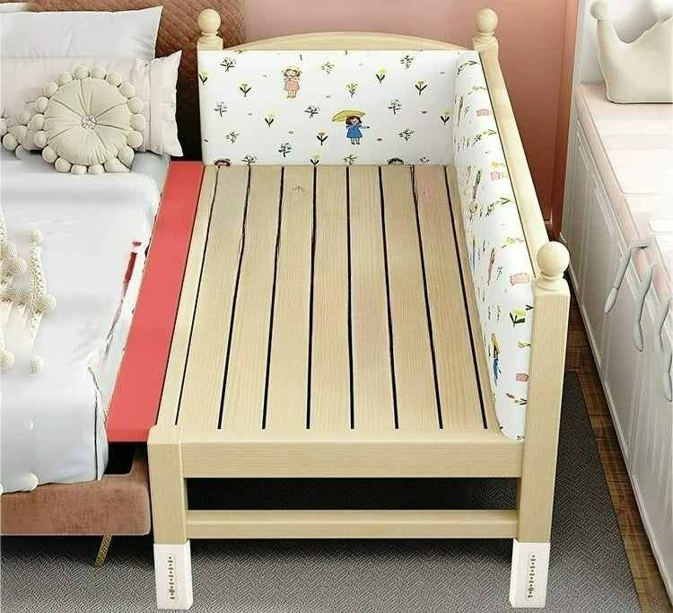 Customizable Splicing Bed Wide Bedside Artifact Baby Flat Bed Adjustable Solid Wood Children's Crib for Boys and Girls