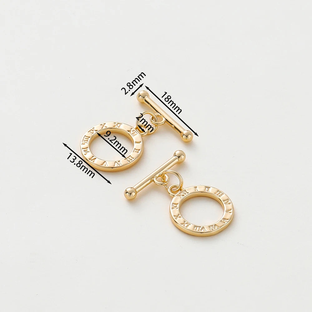 2-6Sets 14K/18K Gold Plated Brass OT Clasp Toggle Clasps Connector for DIY Bracelet Necklace Jewelry Making Findings Accessories