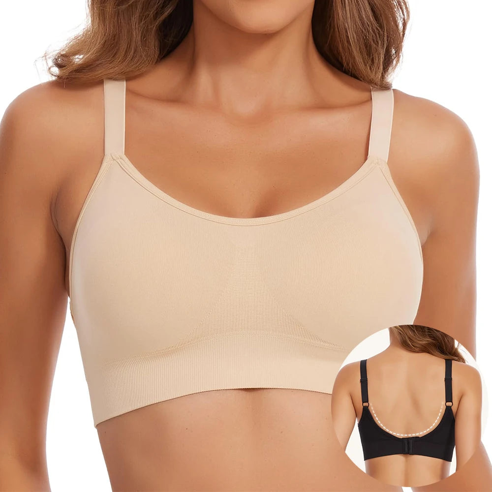 Womens Wireless Bras Comfort Push Up Bras No Underwire Bra Full Support Lift Bralette Full Coverage Sport Everyday Bra