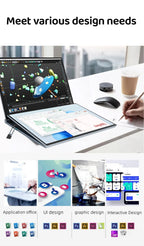 GLF-S1 laptop 16+16 inch Big Dual Screen Intel i5-12450H laptop computers camera Windows 11 DDR4 M.2 2280 2TB WIFI dual notebook