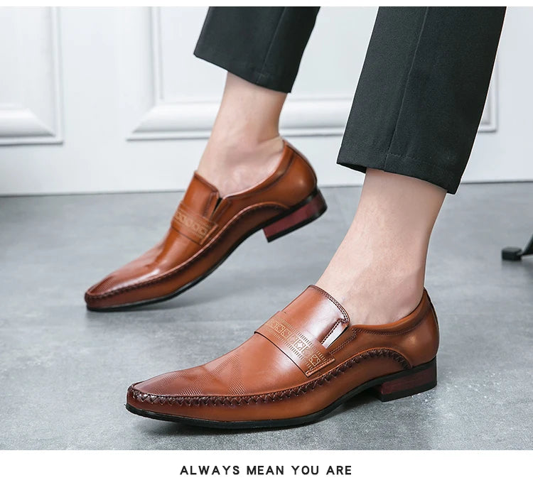 Luxury Dress Shoes Man Classic Leather Shoes Brand Men's Italian Shoes Pointed Toe Business Formal Shoes For Men Oxfords Loafers