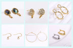 Multi Types 14K/18K Gold Plated Round Bead Frame,Brass Metal Circle Frame Connectors Spacers Beads,DIY Beading Jewelry Making