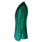 Bright Red Men Luxury Small Sequin Suit Jacket, Black / Green Fashion Male Wedding Dance Party Bar KTV  Blazers Coat.