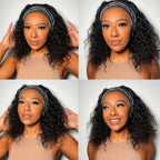 Headband Wig Human Hair Kinky Curly MYLOCKME No Glue Full Machine Made Brazilian Remy Human Hair Wigs For Women 180% Density