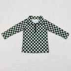 Wholesale Children Long Sleeves Mardi Gras Infant Kids Zipper Tee T-shirts Baby Boy Shirt Toddler Lapel Cotton Pullover Top