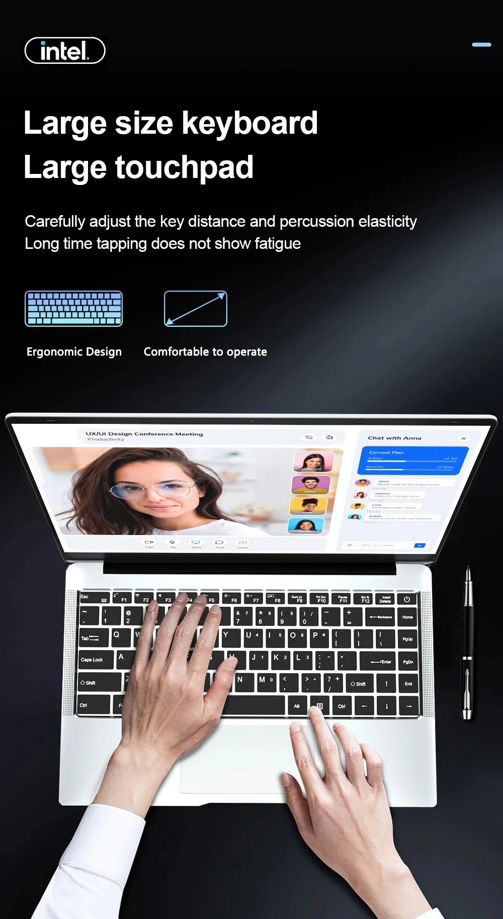14.1inch Intel Atom A3950 Laptop Computer Windows 11 Pro 2025 Notebook PC 12GB RAM 512GB 1TB SSD 1920*1080 Office Computer PC