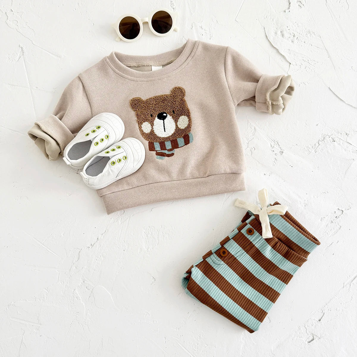Baby Boy Clothes Winter Autumn Infant Suit Sets Girl Long-Sleeved Cute Bear Top Pants Kids Children 0-3 Years Toddler Outfits