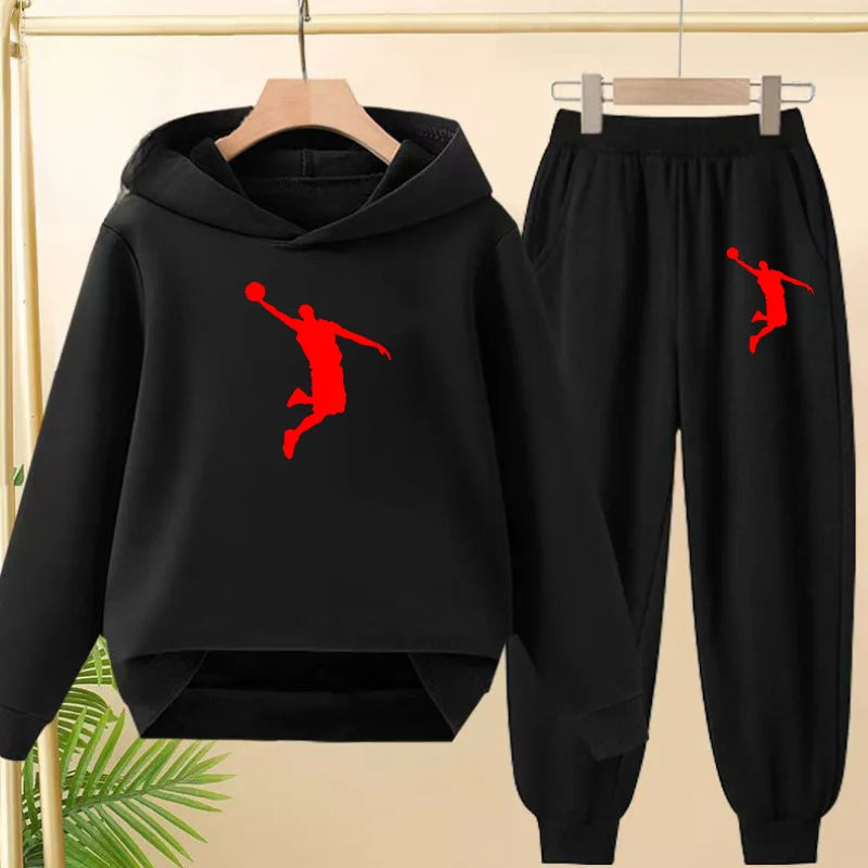 Children's Sportswear,playing Clothes, Hooded Sweatshirts and Long Pants Are Suitable for Boys and Girls Aged3to13.Charming Sets