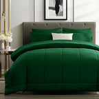 chadly 5/7pcs Quilts Luxurious Checkered Comforter, Soft Microfiber, Breathable, Easy Care for All Seasons, Bedding Set