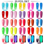 Mtssii 20/40/60Pcs Nail Gel Polish Set Kit Nude Pink Glitter Nail Art UV Gel Manicure Set Vernis Semi Permanent Base Top Coat