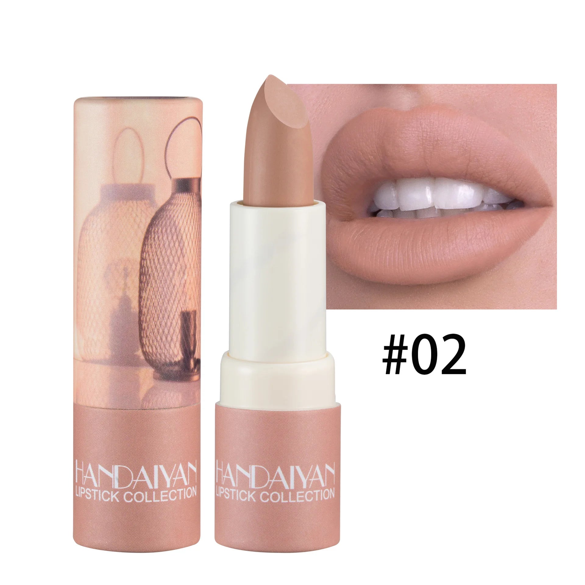 HANDAIYAN 8 Colors Velvet Nude Lipstick Sexy Red Pigments Makeup Matte Lip Stick Long Lasting Waterproof Professional Cosmetics