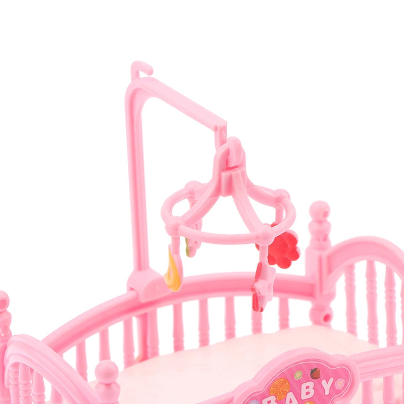 1:12 Dollhouse Miniature Mini Baby Bed Cradle Nursery Room Furniture Decoration Accessories Model Kids Toys Gift