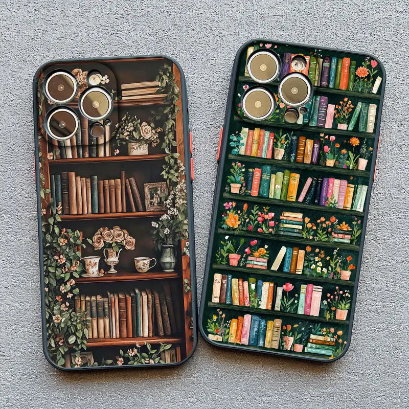 Bookshelf Small Flower Pot Mobile Phone Case For iPhone 16 15 11 12 14 13 Pro Max Mini X XSMax XR 7 8 Plus SE4 16e Silica Covers