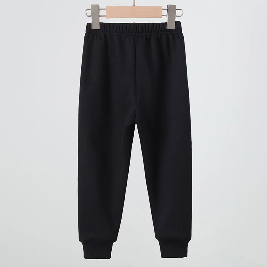 1/3 Piece Set Autumn And Winter Children's Mmulti-color Sports Thick Sweatpants For Boys And Girls With Plush Warm Casual Pants