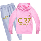 Kid Clothes Hooded Hoodie +Pants Suit Boy 3-12 Years Spring Autumn Sweatshirt Football CR7 Tracksuit Children Holiday Sportsuit