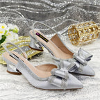New Arrival Elegant African Party High-heeled Shoes Chain Decoration Trendy Women's Sandals Nigerian Women Wedding Pumps
