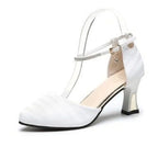 elegant fashion sweet white pu leather stiletto heel shoes for office career women casual street comfort spring summer pump ba38