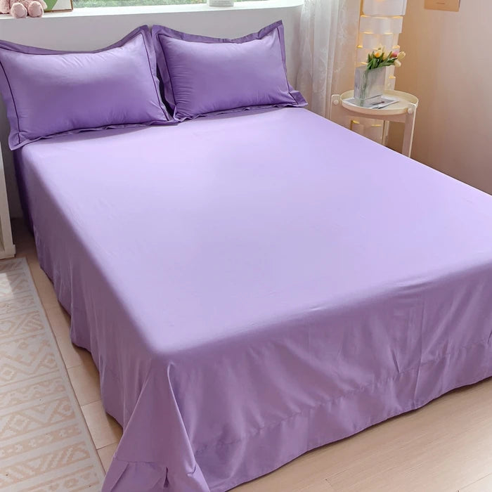 Soft Egyptian Cotton Bed Sheet Home Textile Luxury 400TC 100% Cotton Flat Sheets Bed Linen Single Queen King Size Bedspreads