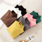 Children Half High Collar German Velvet Base Shirt  Autumn Winter Inner Wear Top Kid's Clothing Warmth Long Sleeves T-shirt