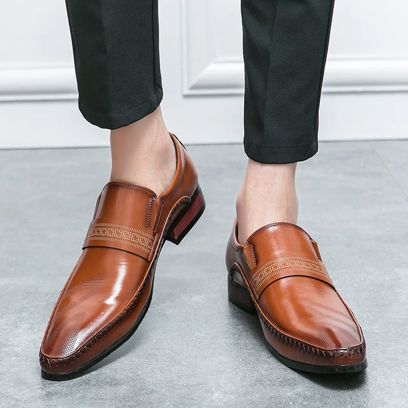 Luxury Dress Shoes Man Classic Leather Shoes Brand Men's Italian Shoes Pointed Toe Business Formal Shoes For Men Oxfords Loafers