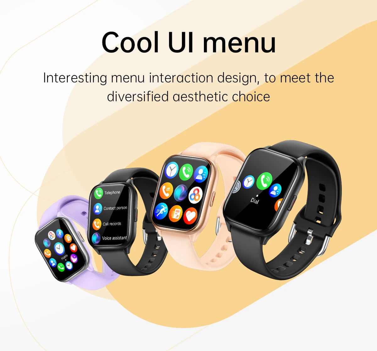 Smart Watch Hebrew Language 1.85inch Full Touch Screen Make/Answer Phone Calls Notification Reminder Smartwatch For Android IOS