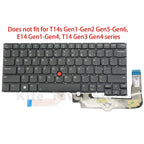 New US Layout Laptop Keyboard for Lenovo Thinkpad T14s Gen3 T14s Gen4 E14 Gen5 Backlit Black Without Frame With TrackPoint