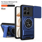 Armor Case For Honor 400 Smart 5G Case Shockproof Slide Lens Protector Phone Cover For Honor 400 Smart Case Fundas With Ring