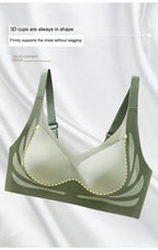Plus Size Super Gather Push Up Bras Women Soft Support Seamless Underwear Female Full Cup Lift-Up Bras Wireless Soft Sleepwear