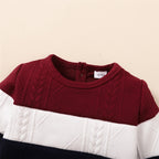 1-6 Years Kids Boy Clothes Set Long Sleeves Color Blocking Sweater + Pants 2PCS Autumn&Winter Children Boy Sport Fashion Outfit