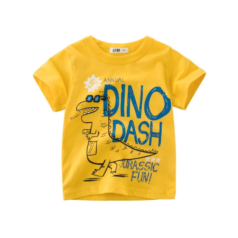 2-8T Toddler Kid Baby Boys Clothes Summer Cotton Top Infant Short Sleeve T Shirt Fashion Cute Tee Boys Tshrit Outfits