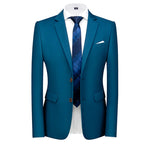 New Men Pure Color Formal Business Social Office Suit Slim Fit Jacket Male Wedding Dance Party Tuxedo Dress Simple Blazers Homme