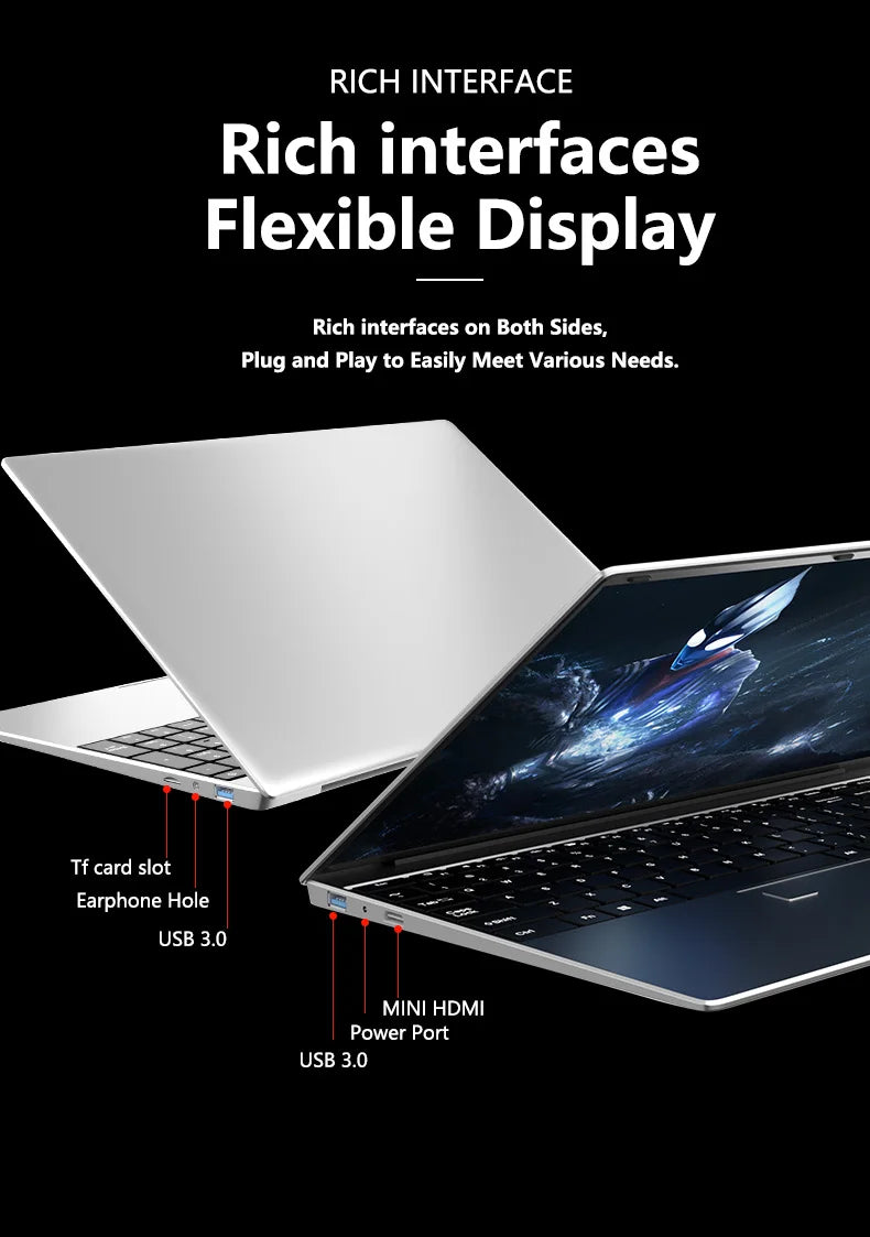 15.6' Intel Core I9 10980HK Windows 11 Pro Laptop Computer 32GB RAM 512GB 1TB 2TB SSD Portable Notebook PC Office Study Laptops
