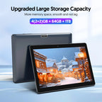 BAKEN 10.1-inch Android13 tablet, 4(2+2)GB+64GB, quad-core processor, dual cameras, wifi, Bluetooth, free accessories