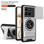 Armor Case For Honor 400 Smart 5G Case Shockproof Slide Lens Protector Phone Cover For Honor 400 Smart Case Fundas With Ring