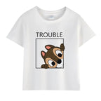 Chip and Dale Disney Kids Tshirts Cartoon Double and Trouble Print Summer Twins Tops Tees Funny Boys Girls Best Friends Shirts