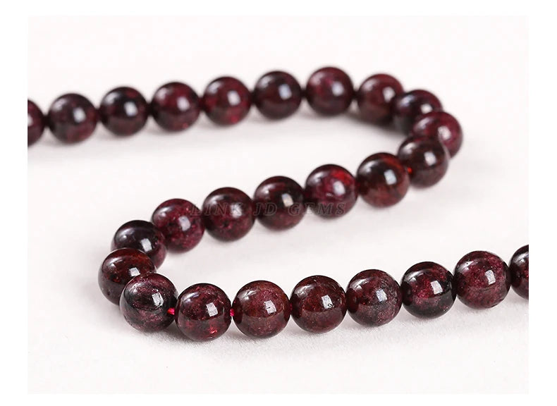 1A Natural Stone Dark Red Garnet Bead Round Loose Spacer 4 6 8 10mm Pick Size For Jewelry Making Diy Necklace Bracelet Accessory