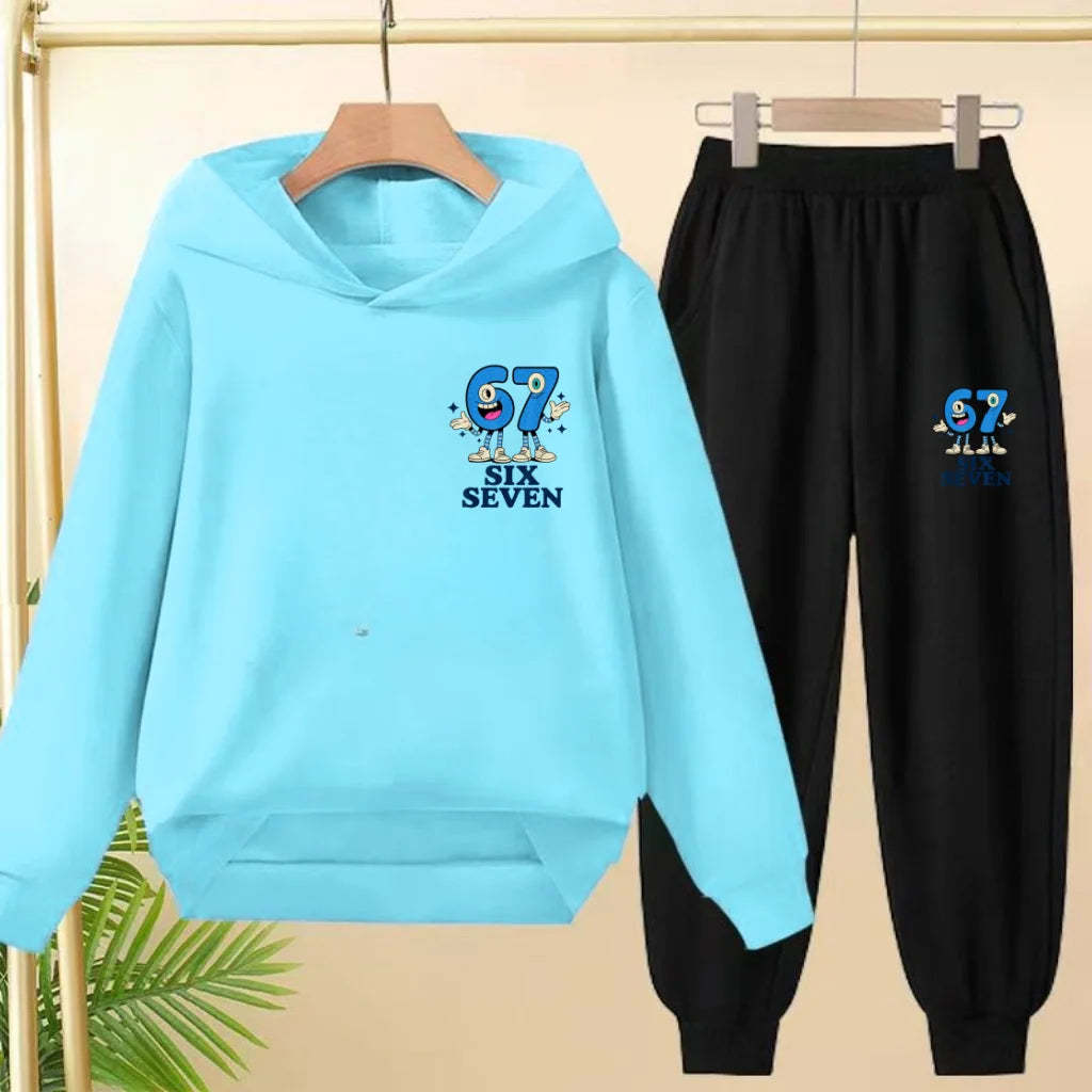 Kids Leisure Clothes Boy Girls Spring Hoodie 67 six seven Print Graphic Children Clothing 3 To 12 Age Comfortable Sportswear Set