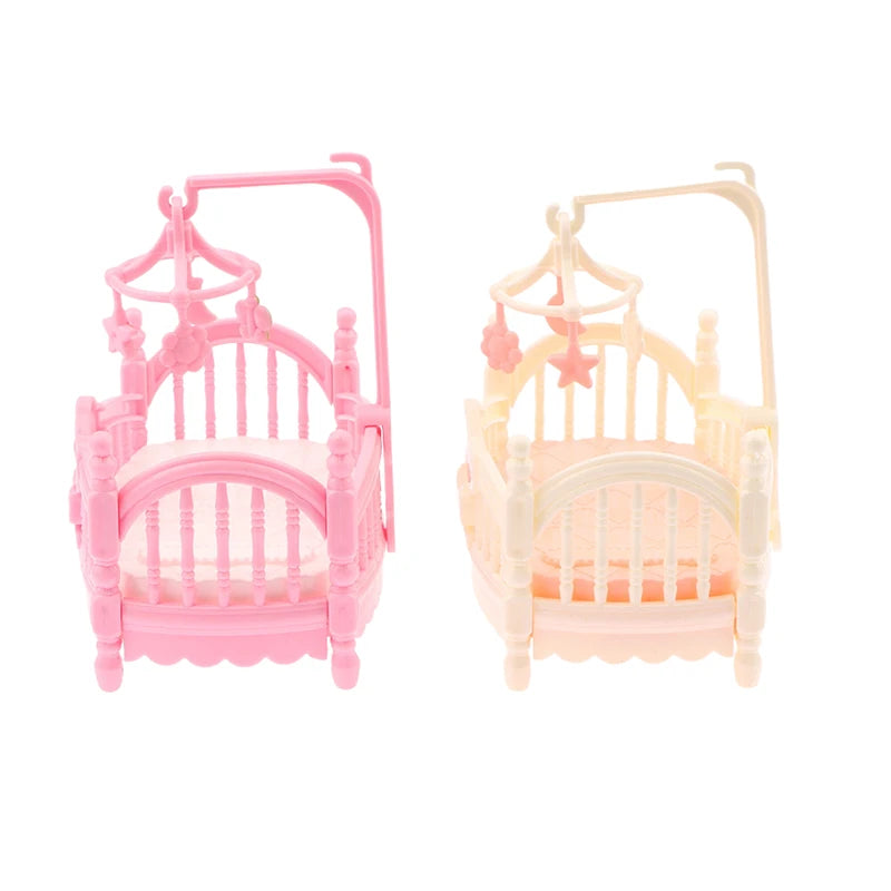 1:12 Dollhouse Miniature Mini Baby Bed Cradle Nursery Room Furniture Decoration Accessories Model Kids Toys Gift